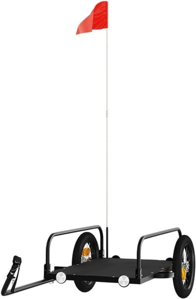 Fietsaanhanger Zwaar - Boodschappenkar Aanhanger - Goederen Vervoeren - Robuust IJzeren Frame - 122x53x31cm - Zwart