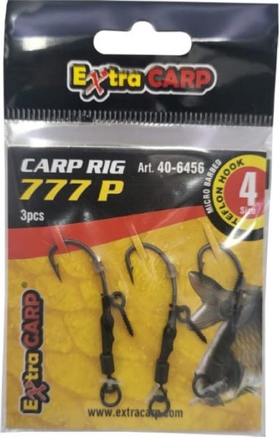 EXC Spinner Rig 777 w/ Pin - Haakmaat #2 - 3 stuks - Met Bait Screw - Karper Onderlijn - Ronnie Rig