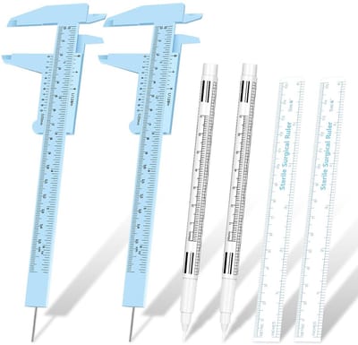 6-Delige Set Wenkbrauw Tools: Meetinstrumenten, Waterafstotende Markers en Tijdelijke Tattoo Accessoires voor Perfecte Wenkbrauwvorm