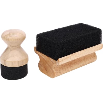 2 STUKS Olie en Was Applicator Spons Houten Snijplank Olie Was Applicator Schrobborstel voor Slagersblokken Spatels Lepels beige