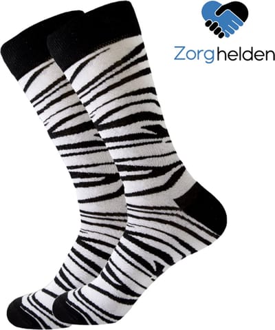 Zorghelden® Verpleegkundige sokken "Zebra" - Zuster sokken - Verpleegkundige cadeau - Verpleegkundige accessoires - Medische sokken - Nurse sokken
