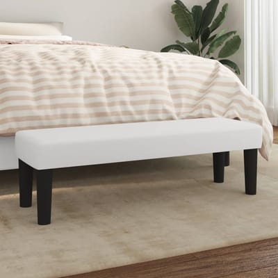 vidaXL - Bankje - 100x30x30 - cm - kunstleer - wit