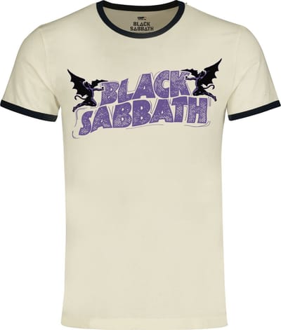 Black Sabbath Logo - Ringer Shirt Heren T-shirt - gebroken wit - XL