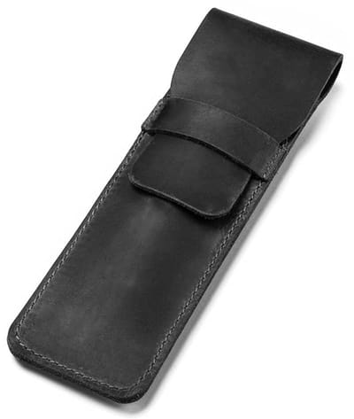 Dailygoody - Lederen pennenhouder - Handgemaakt - Modern design - Zwart - Vulpennen etui - Perfect voor insuline pennen - S-maat