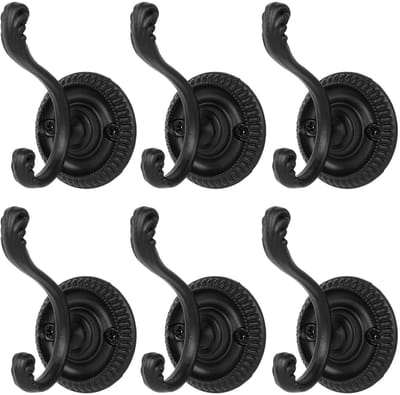 6 stuks retro jas muur haken vintage wandmontage hanger haken deurhaak, muur haken, master slaapkamer haak, decoratieve muur haak met schroeven voor kleding tas hoed keuken badkamer slaapkamer kantoor