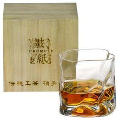 Japans Edo Designer Kreukpapier Onregelmatige Vorm Kristal Gefacetteerd Der Whiskybecher Whiskey Whisky Tumbler Kunstwerk Wijnglas 260ml black