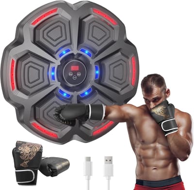 Slimme Boksmachine met LED - Thuis Trainingsuitrusting voor Volwassenen en Kinderen met Bluetooth en 9 Snelheidsinstellingen