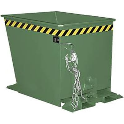 Kiepbak GU-RZ55, voor trolleytreinen, kiep- en schuifbeveiliging, 550 l, RAL 6011 groen