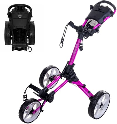 FastFold Square Golftrolley - Fuchsia Wit