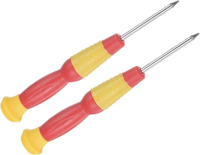 Mini Torx schroevendraaier T2, 120mm, carbon staal, anti-slip handvat, ideaal voor brillen, horloges en laptops - 2 stuks
