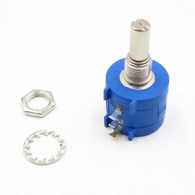 Verstelbare Weerstand - Precisie Potentiometer - Elektronische Projecten - 10 Draai Precisie - 1K Ohm - Zilverkleurig