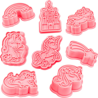 Unicorn Koekjes Uitsteekvormpjes met Stempels - Eenhoorn Koekjes Bakken – Set van 8 verschillende Koekjes Vormen