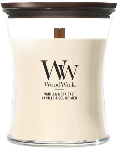 WoodWick Hourglass Medium Geurkaars - Vanilla Sea Salt - 60 branduren