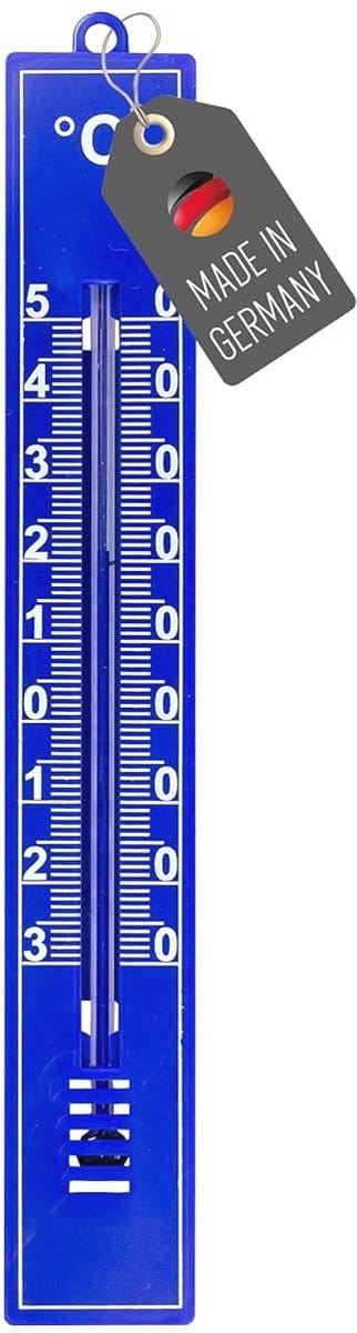 Buitenthermometer -30 °C tot + 50 °C, Analoog, Weerbestendig, 17 cm, Kunststof, Thermometer voor Binnen en Buiten