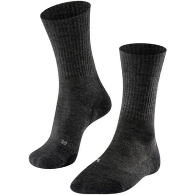 FALKE TK2 Wool Wandelsokken anti blaren, medium padding merinowol sportsokken dames grijs - Maat 43-44