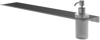 Hotbath &More Shelves - Zeepdispenser - Gematteerd Glas - Voor Planchet - Geborsteld Gunmetal PVD