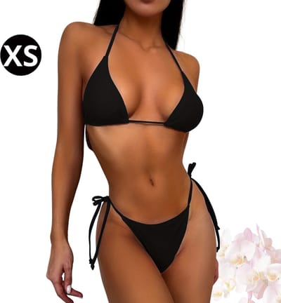 Bovista Bikini Dames - Meisjes Bikini - Badpak - Push Up - Vrouwen Badkleding - Zwemmen - Sexy Set - Top & Broekje - Zwart - Maat XS