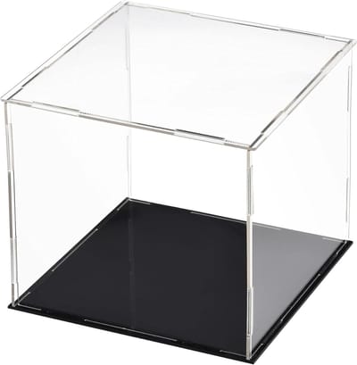 Transparante Acrylaat Displaykast 30 x 30 x 30 cm - Organiser voor Actiefiguren, Speelgoed en Verzamelobjecten met Stofbescherming en Zwarte Basis