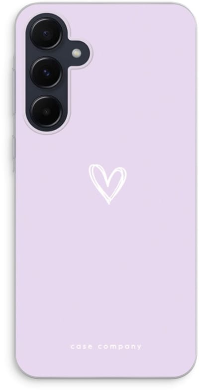 Case Company® - Hoesje geschikt voor Samsung Galaxy A55 hoesje - Klein hartje paars - Soft Cover Telefoonhoesje - Bescherming aan alle Kanten en Schermrand