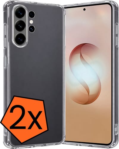 Hoes - 2 Stuks - Geschikt voor Samsung Galaxy S26 Ultra - Sterk & Shockproof - Case Siliconen - Back Cover - Telefoon Hoes - Transparant
