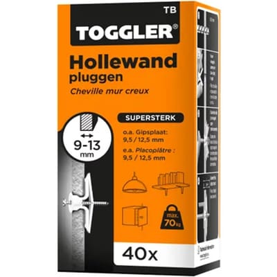 Toggler Hollewandplug Tb Kunststof - Diameter 8 Mm - 40 Stuks