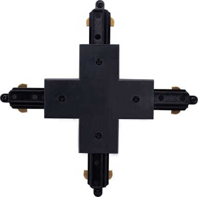 Ledvion - 1-Fase Rail X-Vorm Connector (Zwart) - Naadloze Intergratie 1-Fase
