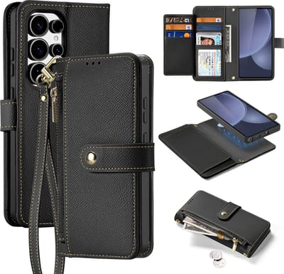 Dux Ducis - Telefoon Hoesje geschikt voor Samsung Galaxy S25 Ultra - Hoesje geschikt voor Magsafe Magneet - 2 in 1 Wallet Book Case - Lawa Series - Zwart