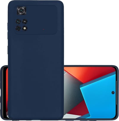 Hoesje - Geschikt voor Xiaomi Poco X4 Pro 5G - Sterk & Shockproof - Hoes Cover - Siliconen Case - Donkerblauw