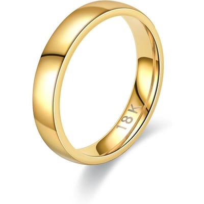 Bague Dorée Couleur Mode Simple pour Femme Anneau de Mariage de Couple Bijoux de Fiançailles Cadeau 11 beige