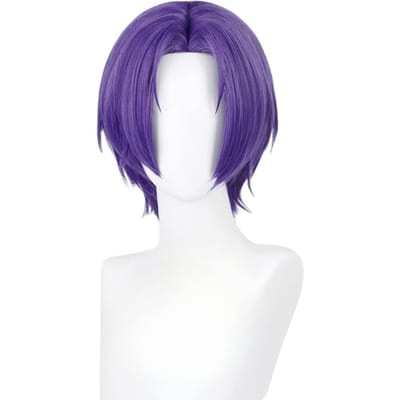Perruque Cosplay, Perruque Complète, Lisse, Résistante à la Chaleur, Accessoire de Costume Anime, Fête, Événement, Déguisement, Filet à Perruque Inclus, Fête Scolaire, Halloween, Dis