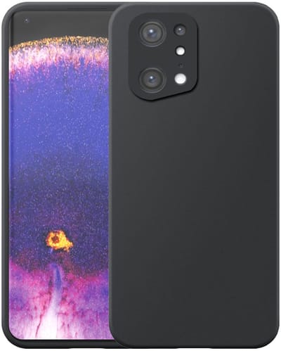 Geschikt voor Oppo Find X5 Telefoonhoesje Zwart Flexibel Siliconen TPU hoesje - Flexible Back Cover Case Siliconen TPU - Zwart - Smartphonica geschikt voor Oppo Find X5