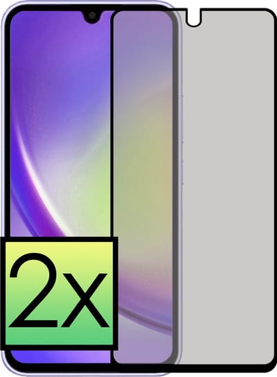 Screenprotector - 2 Stuks - Geschikt voor Samsung Galaxy A34 - Privacy Filter - Beschermglas - Gehard Glas - Tempered Glass - Screen Protector - Anti Spy - Full Display Cover