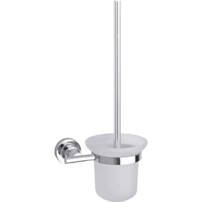 tesa toiletset LUUP gesatineerd glas verchroomd badkamer zonder boren – 385x160x120mm