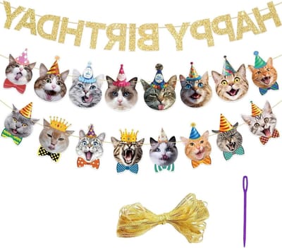 Kattenverjaardag Banner en Feestdecoraties voor een onvergetelijk kattenfeest, inclusief feestartikelen voor kinderen en dierenliefhebbers