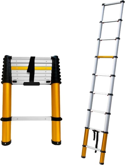 Telescopische Ladder - Uitschuifbare Vouwladder - Veilig Klussen - Lichtgewicht Aluminium - 9 Treden