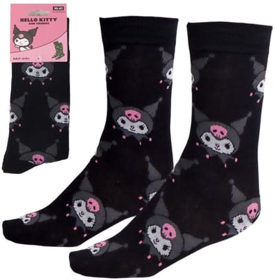 Hallo Kitty Kuromi Zwarte kniekousen tot aan volwassenen 36/43