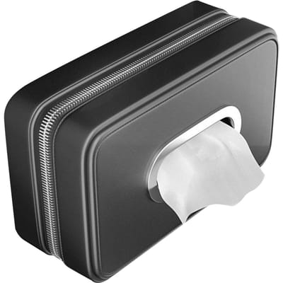 Auto Tissuehouder Eenvoudige Look Flexibele Installatie Auto Servethouder Doos voor Voertuig gray