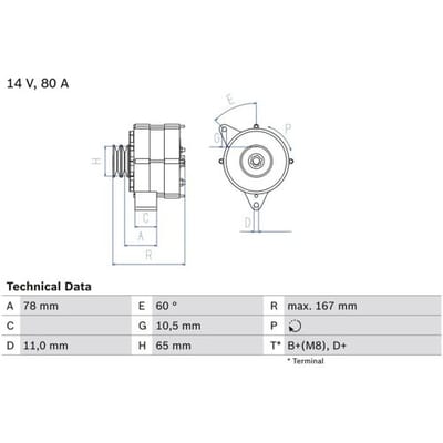 Driefasige generator BOSCH 0 986 034 120