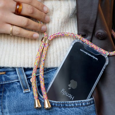 Hendy telefoonhoesje met koord - Classic - Confetti - iPhone 15