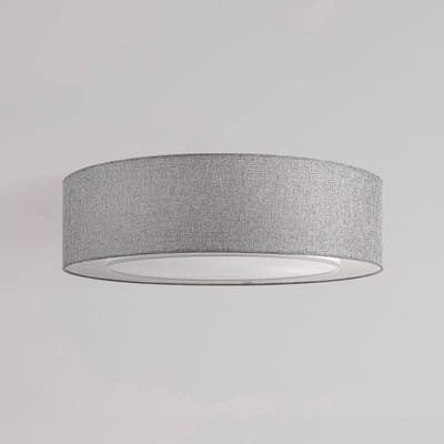 Plafondlamp Maytoni Bergamo, grijs/wit, linnen, Ø 52 cm
