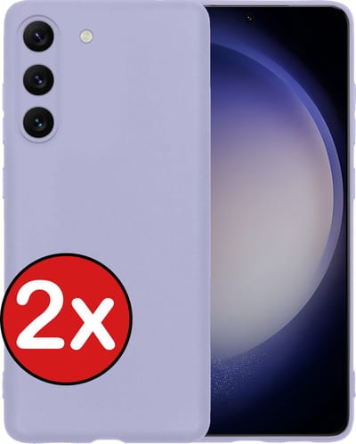 Hoesje - 2 Stuks - Geschikt voor Samsung Galaxy S23 - Sterk & Shockproof - Telefoonhoes - Back Cover - Case Siliconen - Telefoon Hoes - Lila