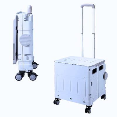 Opvouwbare boodschappentrolley 50 liter - 360° wielen en verstelbare greep voor winkelen en camping