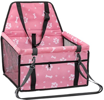 Superstevige autostoel voor honden - geschikt voor kleine tot middelgrote honden - Oxford-stof - ademend - wasbaar - opvouwbaar - 40*32*21 cm -Roze