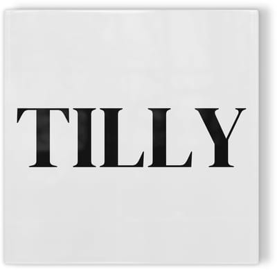 Tegeltje Tilburg Tilly - wit zwart - tegeltje stad - tegeltje met tekst
