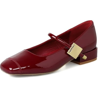 Lente en Herfst Bruidsschoenen Zus Frans Plat Rood Zilver Mary Zhen Damesschoenen Doudou Boot Plat Vierkante Neus Lage Mond Enkele Schoenen 40