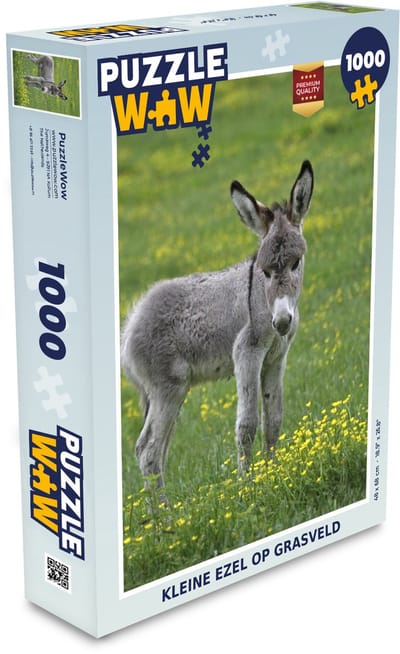 Puzzel Kleine ezel op grasveld - Legpuzzel - Puzzel 1000 stukjes volwassenen