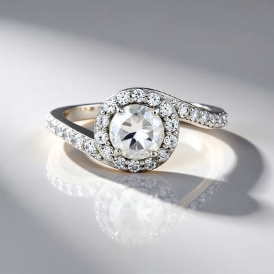 Cavill - 925 Sterling Zilver Ring met 0,593 ct Petaliet & 0,538 ct Pavé Zirkonen - Elegante Braziliaanse Edelsteen Ring Dames