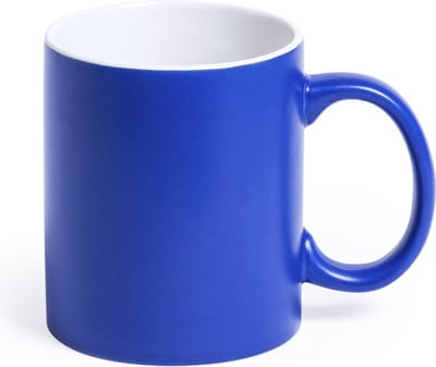 Koffiemok en Drinkbeker Allegra - blauw/wit - 350 ml - Keramiek - Mokken