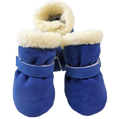 4 Stuks Winter Waterdichte Warme Huisdier Hondenschoenen Antislip Sneeuwlaarzen voor Kleine Rassen Honden Puppy Kat Chihuahua Huisdier Pootverzorging Mopshond S beige