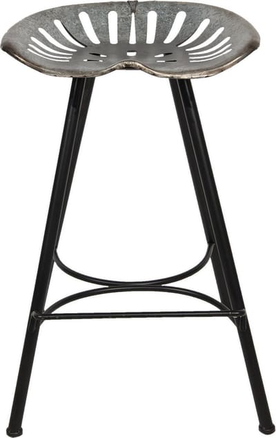 Clayre & Eef Barkruk 50x50x75 cm Grijs Ijzer Rond Kruk